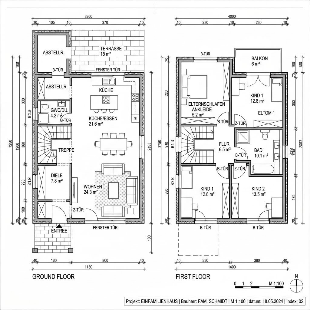 Grundriss Cubus 142 von WeberHaus