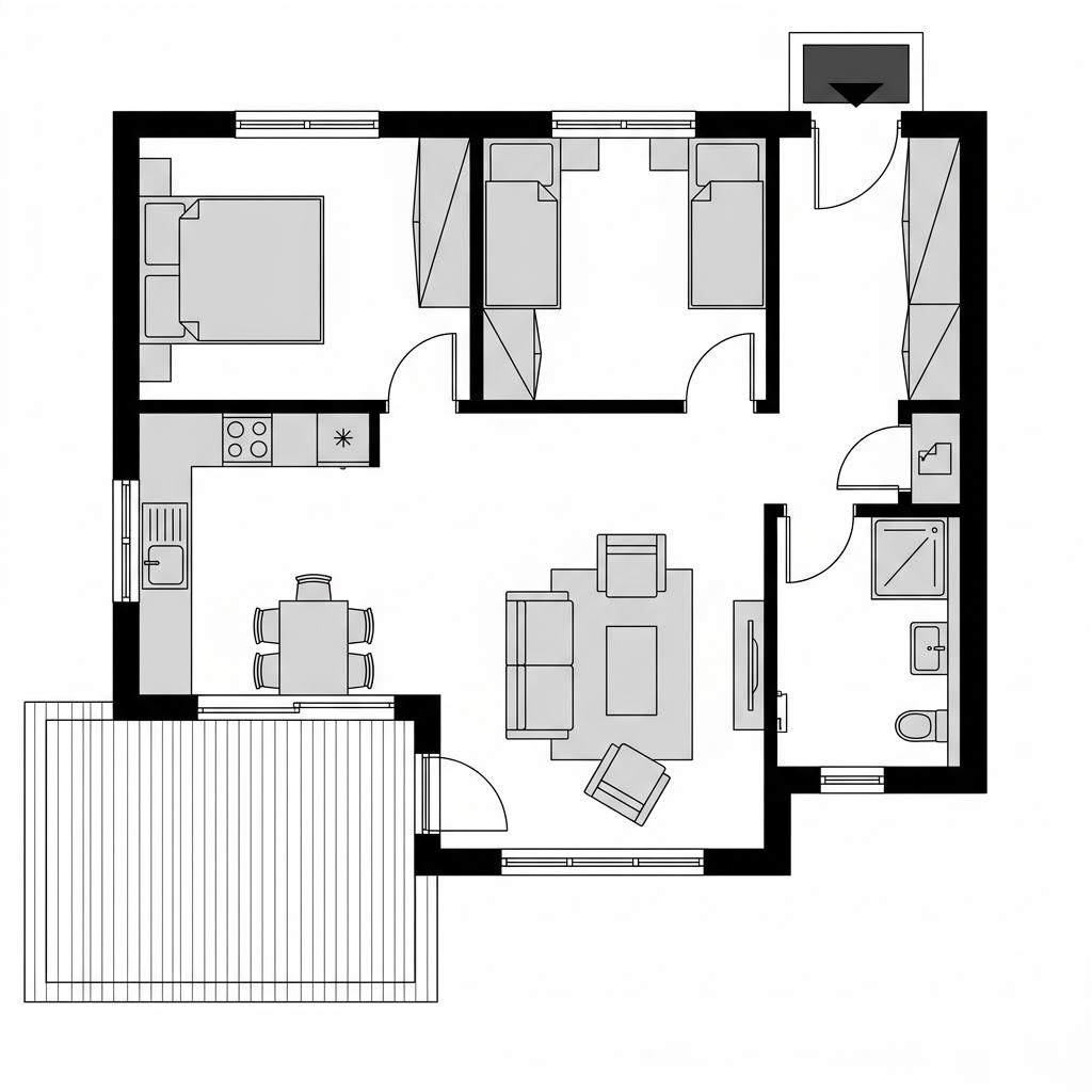 Schwedisches Ferienhaus Vänern 68 von Eksjöhus mit Satteldach