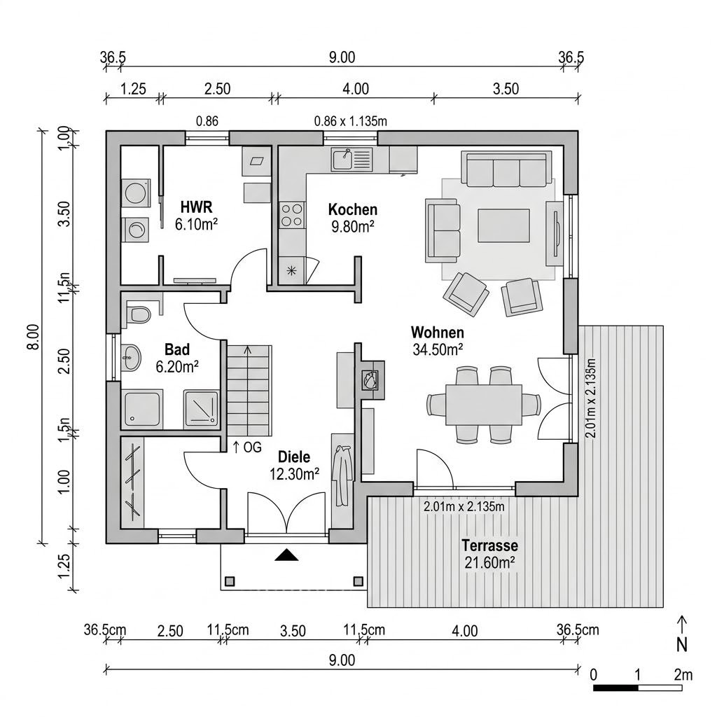 Schwedenhaus Linköping 144 von Eksjöhus — Holzhaus mit Satteldach und 144 m²