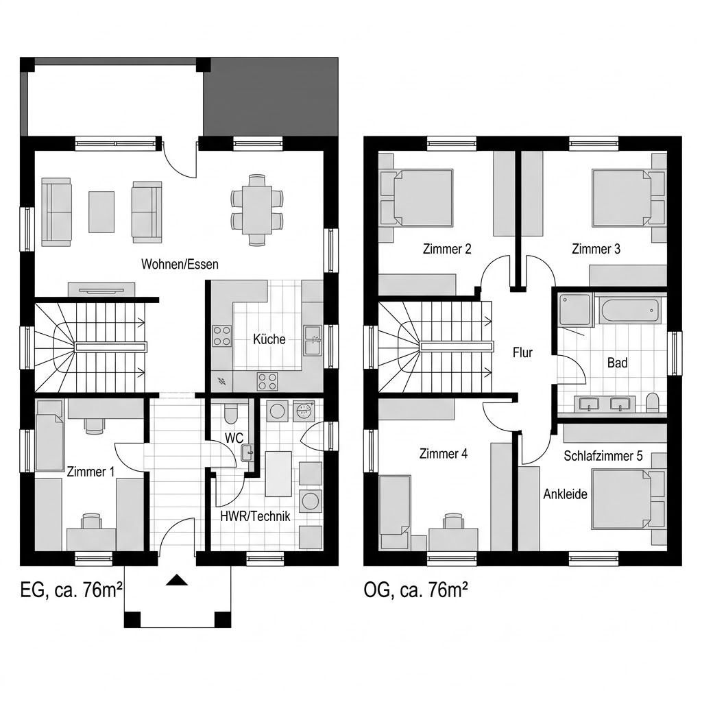 Grundriss Schwedenhaus Östersund 152 Grundriss Schwedenhaus Östersund 152 von Eksjöhus