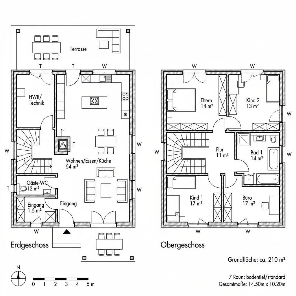 Stadtvilla Design 210 von ELK Haus — Fertighaus mit rund 210 m²