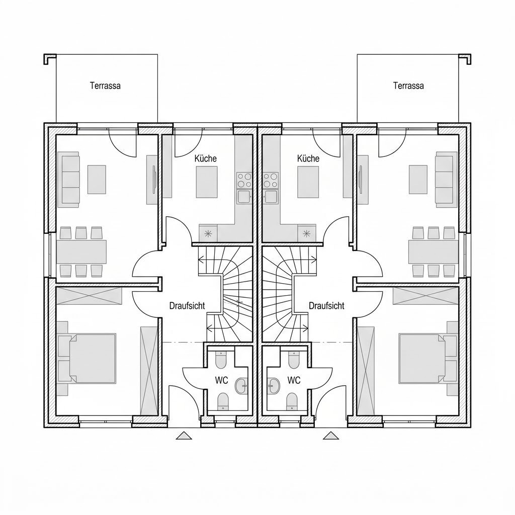Grundriss Doppelhaushälfte Fulda – 120 m² Doppelhaus mit 4 Zimmern