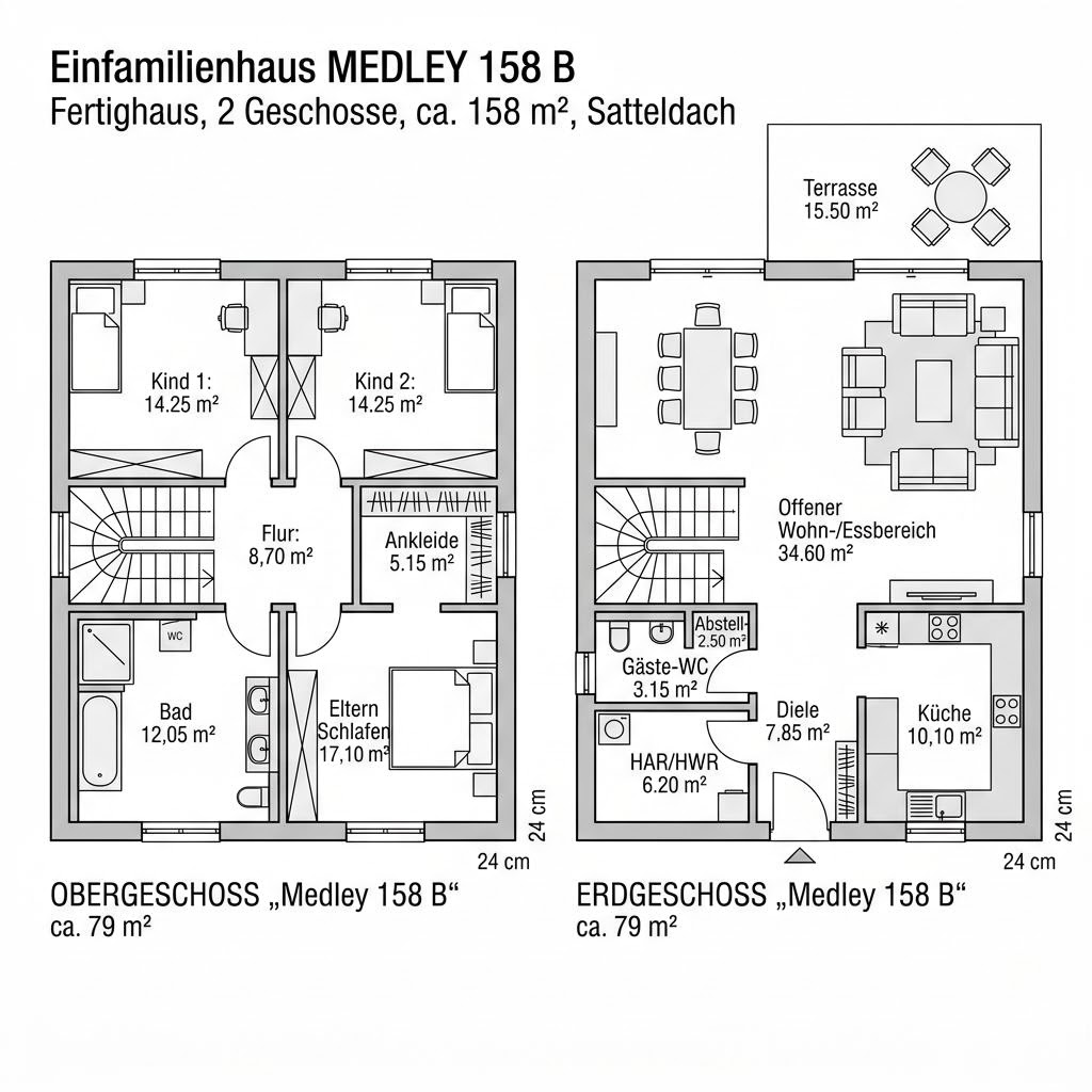 Grundriss Medley 158 B von FingerHaus