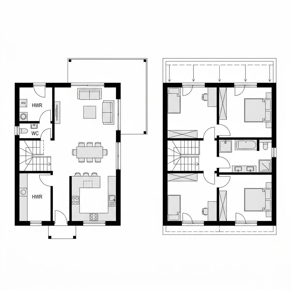 Grundriss Pultdachhaus VIO 148 von FingerHaus