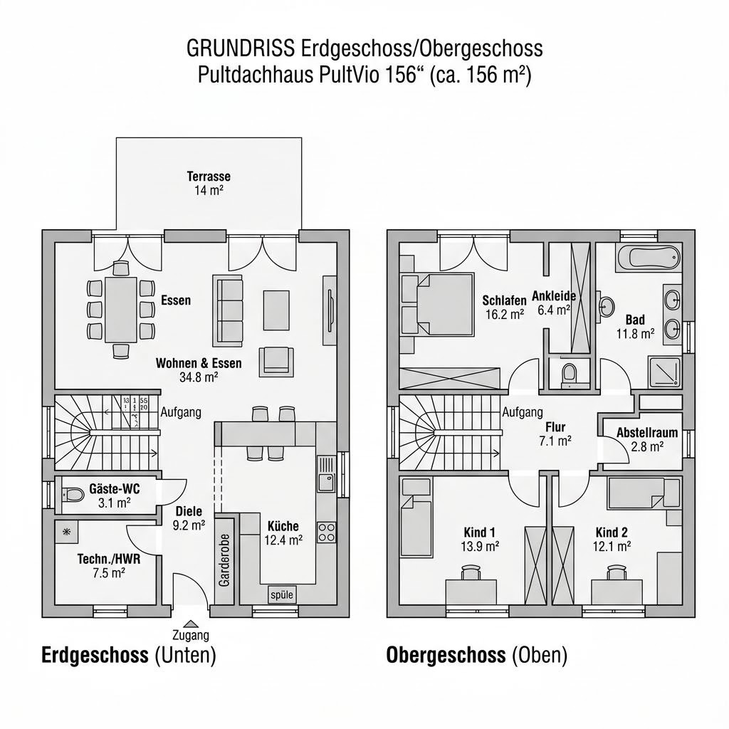 Grundriss PultVio 156 von FingerHaus