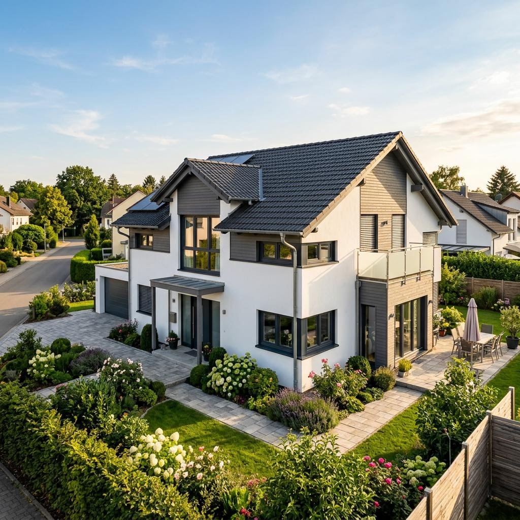Einfamilienhaus VIO Familienhaus 150 von FingerHaus mit Satteldach