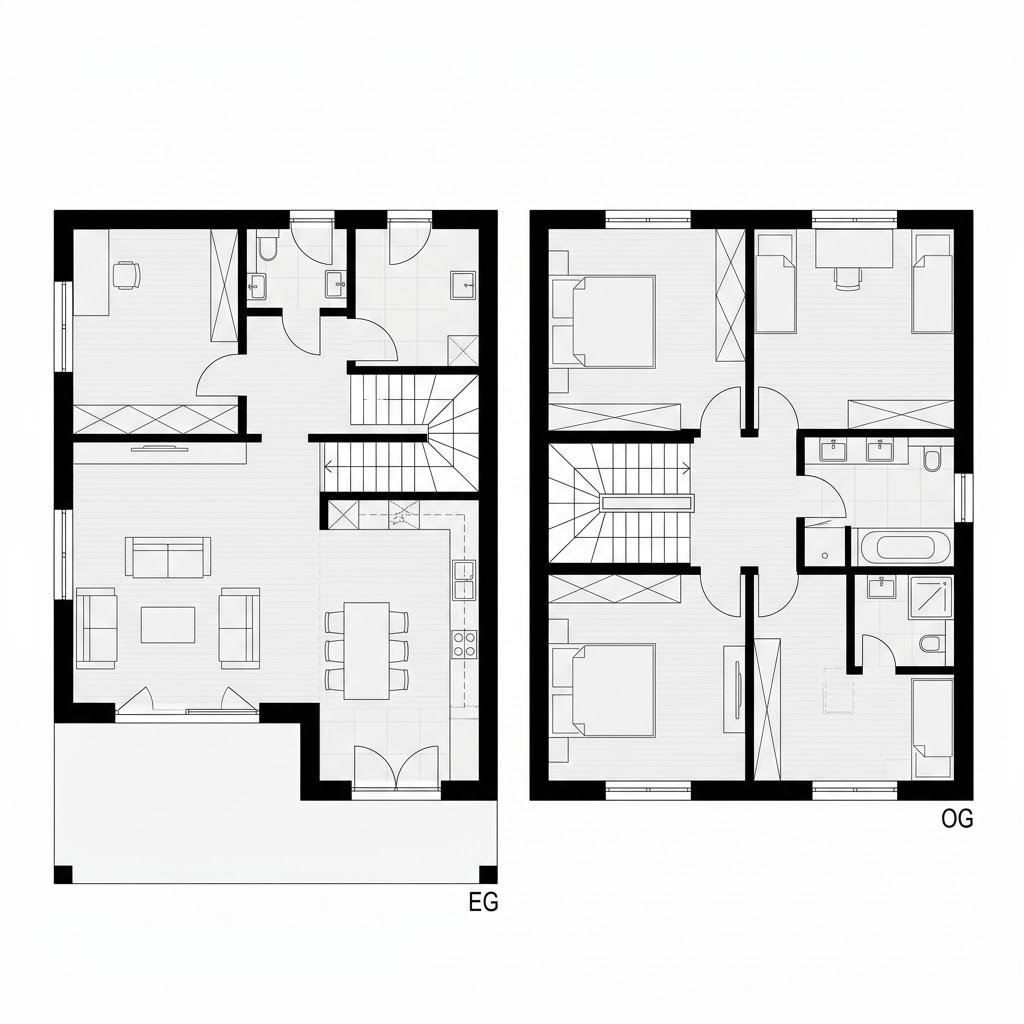 Kubische Stadtvilla Quadria 166 von FischerHaus mit Zeltdach