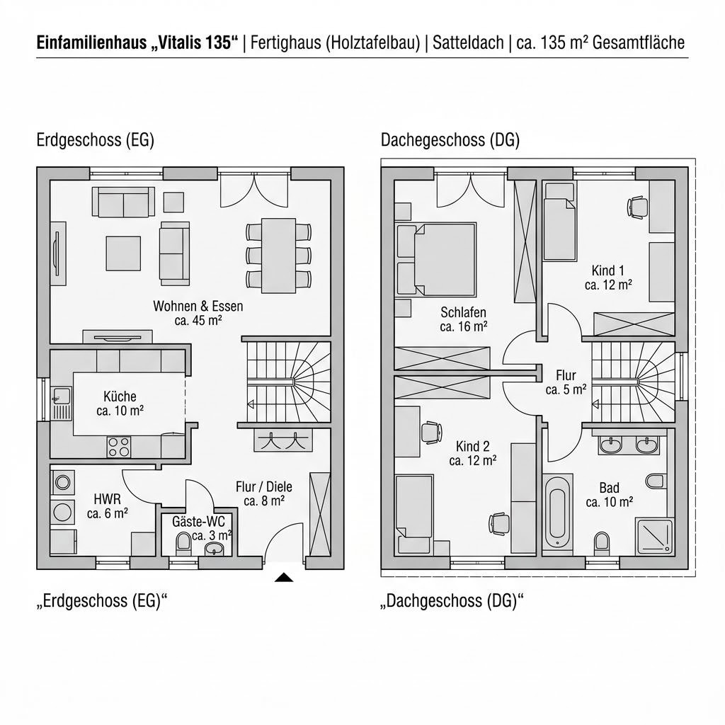 Grundriss Vitalis 135 Grundriss Vitalis 135 von FischerHaus