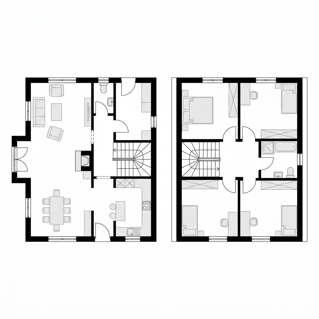 Grundriss Friesenholm 128 – 128 m² Friesenhaus mit 4 Zimmern