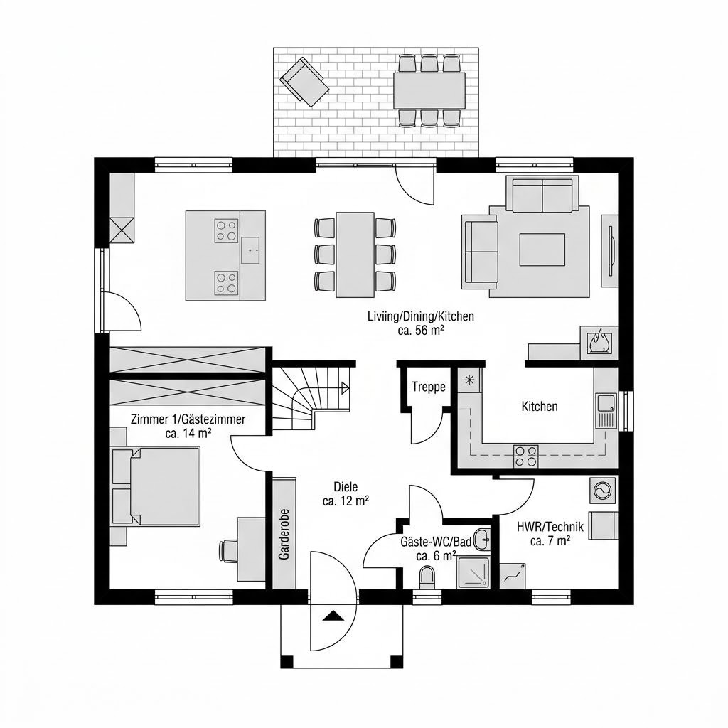 Schwedenhaus Göteborg von Fjorborg Häuser — Holzrahmenbau mit 128 m²