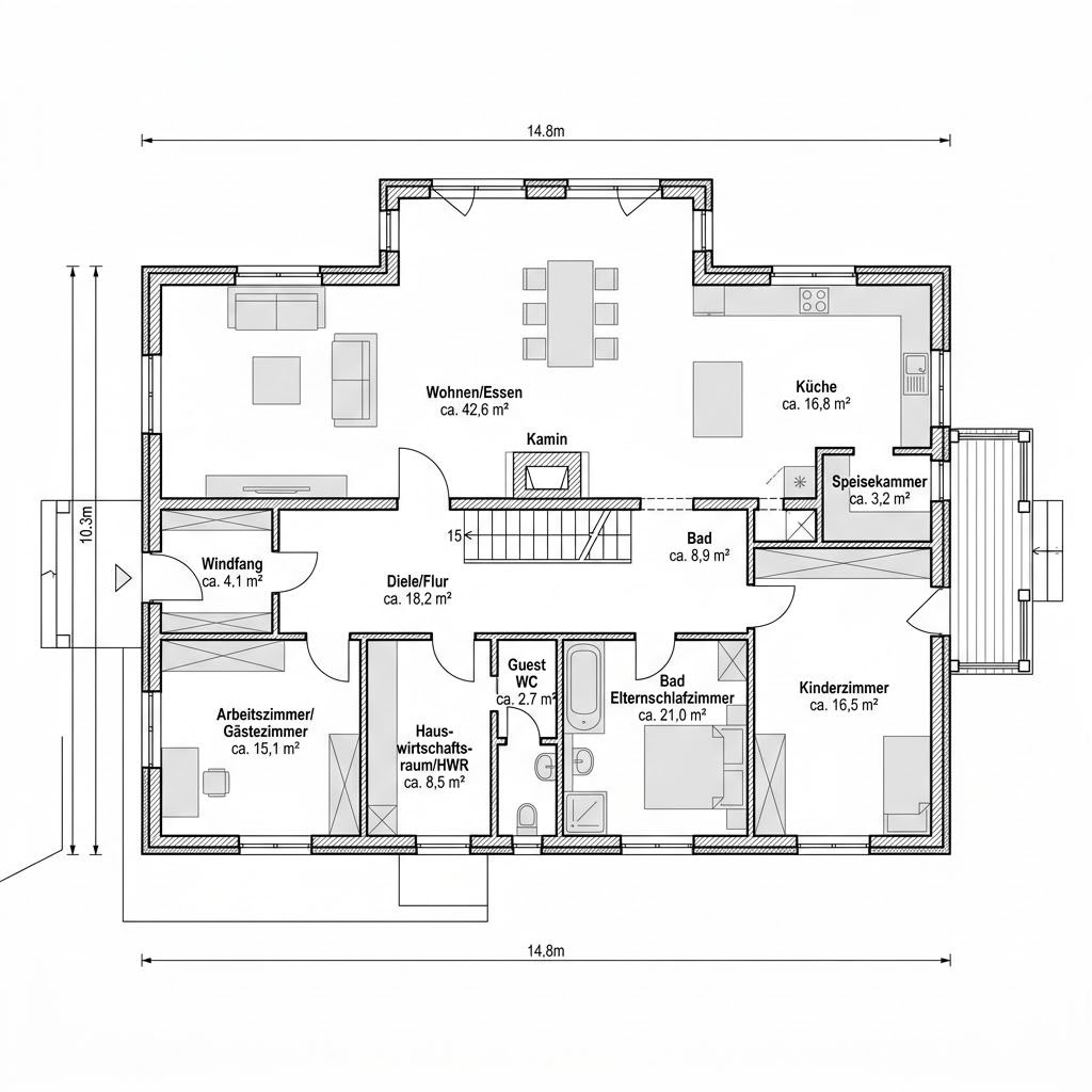 Schwedenhaus Malmö Zweigeschossig von Fjorborg Häuser — Holzrahmenbau mit 152 m²