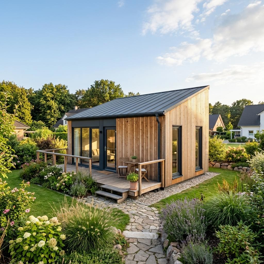 Tiny House Fjäll 36 von fjorborg Skandinavisches Tiny House Fjäll 36 von fjorborg mit Pultdach und Holzfassade