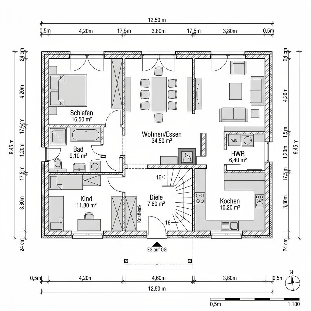 Blockhaus Eifel 118 von Fullwood Wohnblockhaus mit Krüppelwalmdach — Massivholzhaus mit 118 m²