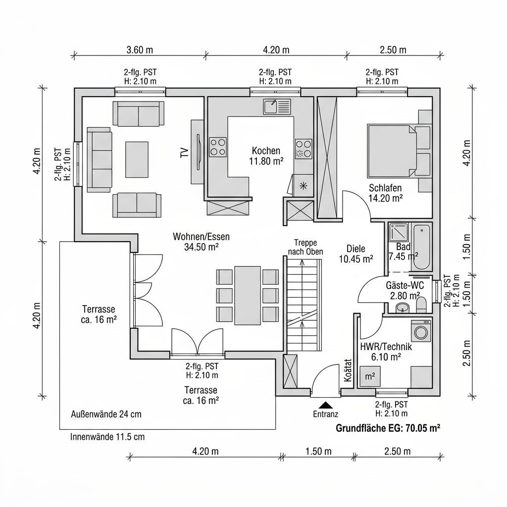 Schwedenhaus Newport 134 von Greenville — Holzhaus mit Schleppdach und 134 m²