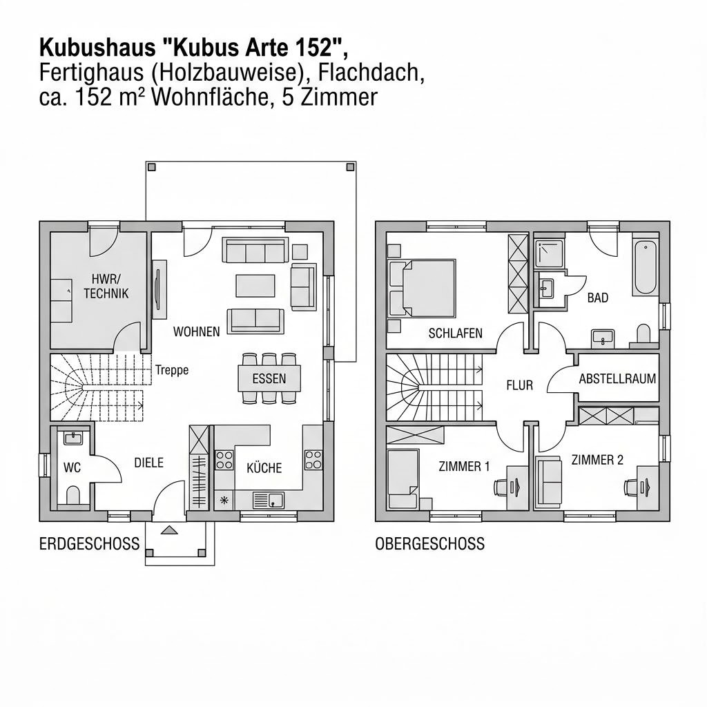 Grundriss Kubus Arte 152 von GRIFFNER