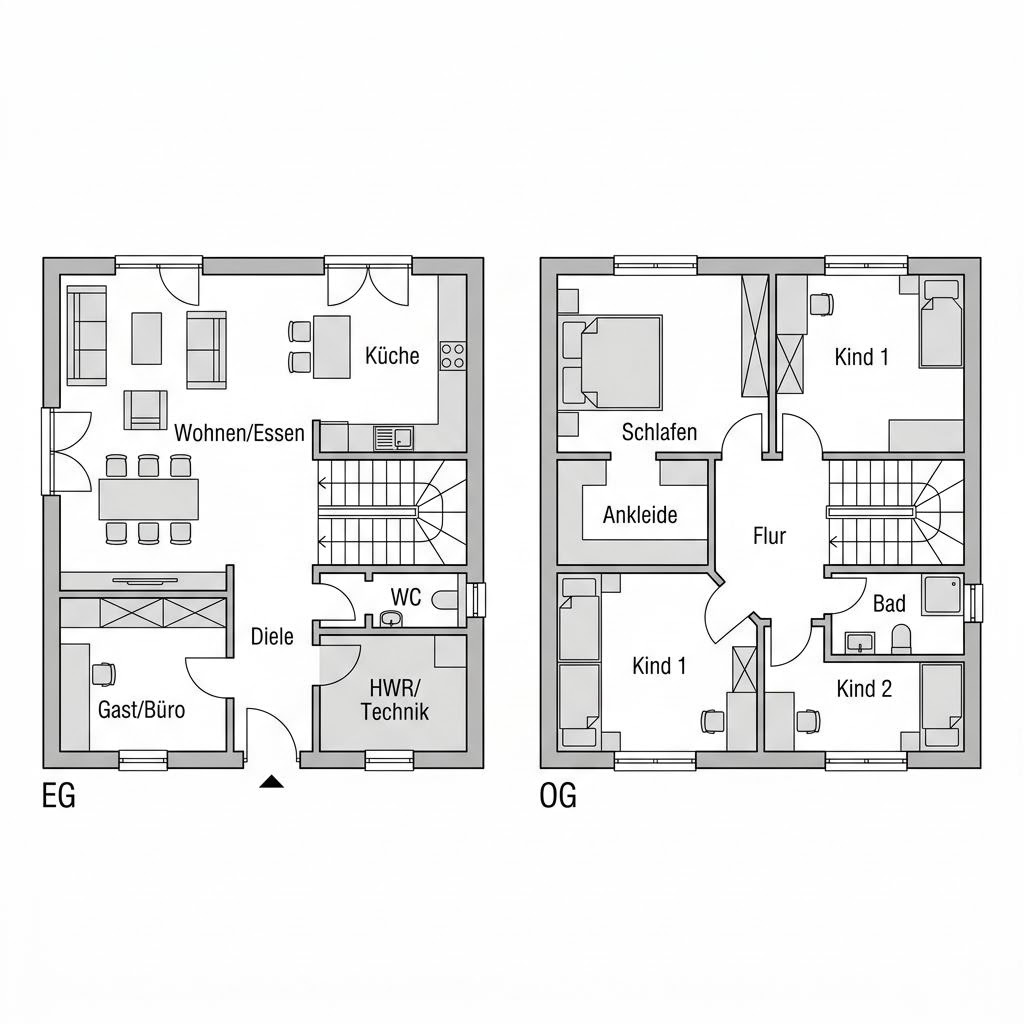 Grundriss Kubus Vero 148 von GUSSEK HAUS