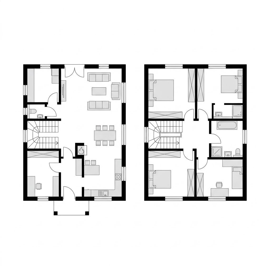 Grundriss Landhaus Wiesengrund 156 von GUSSEK HAUS — 156 m², 5 Zimmer