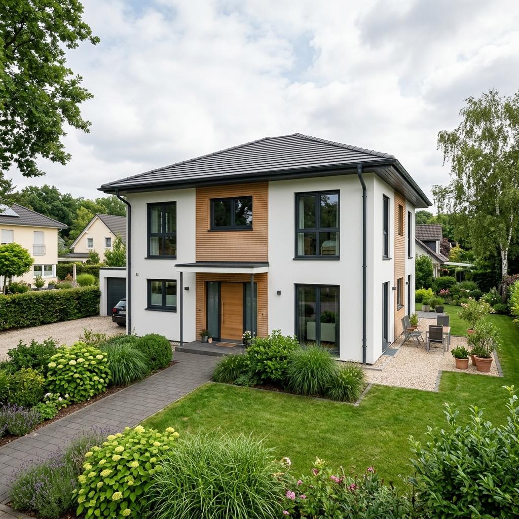 Stadtvilla Selbstbau Aura 165 von Gussek Haus mit Walmdach — Ausbauhaus mit 165 m² und viel Licht