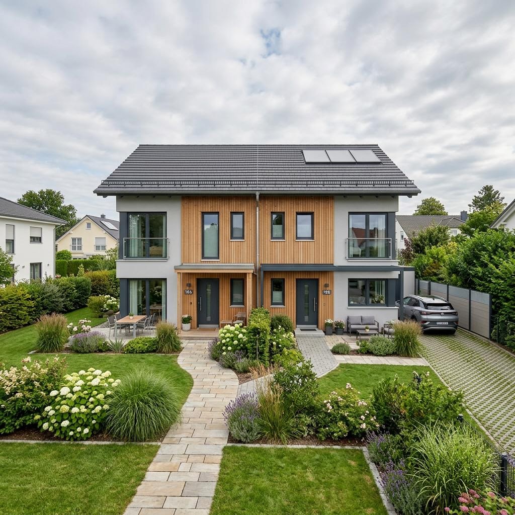 Zweifamilienhaus Familia 198 von Haas Fertigbau Zweifamilienhaus Zweifamilienhaus Familia 198 von Haas Fertigbau — Satteldach, 198 m²