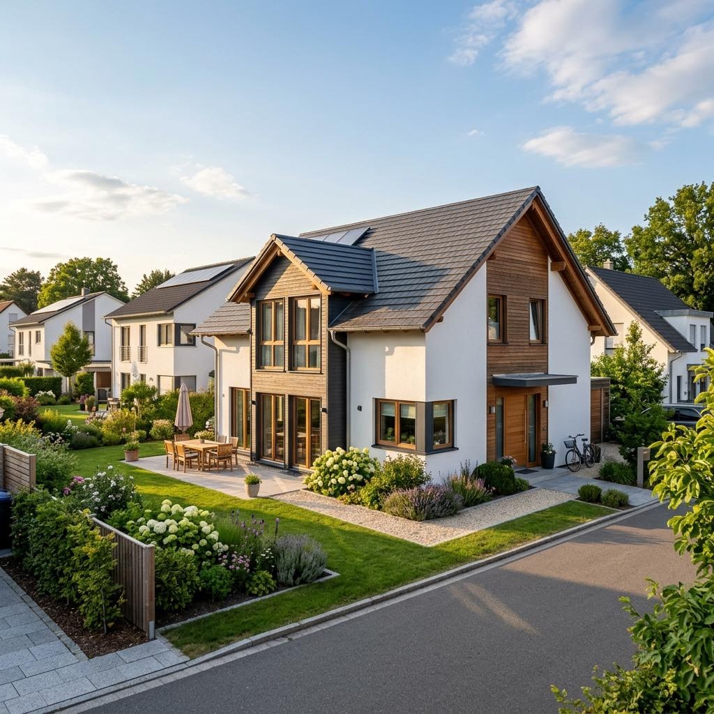 Reihenhaus Reihenendhaus Variant R148 von Hanse Haus mit Satteldach und 148 m² Wohnfläche