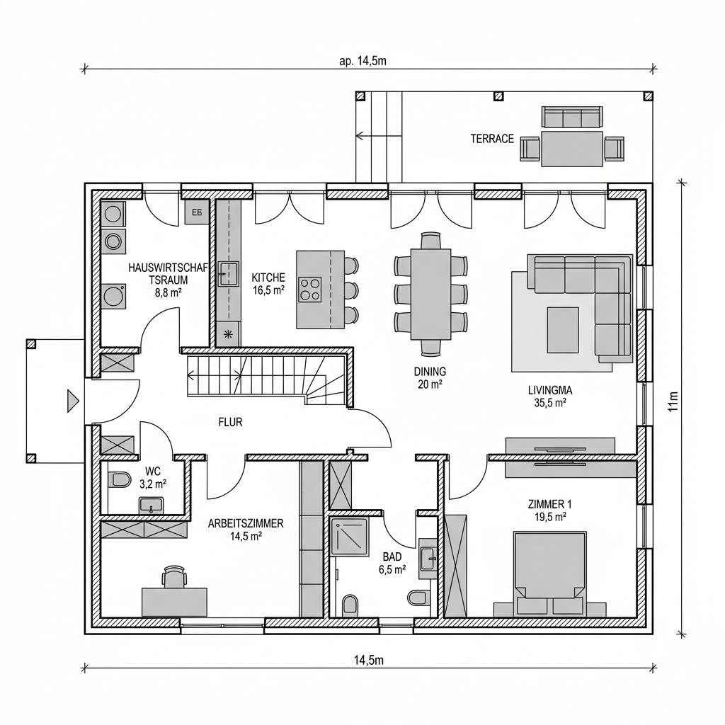 Stadtvilla Stadtvilla 155 von Hanse Haus — Holztafelbau mit 155 m²