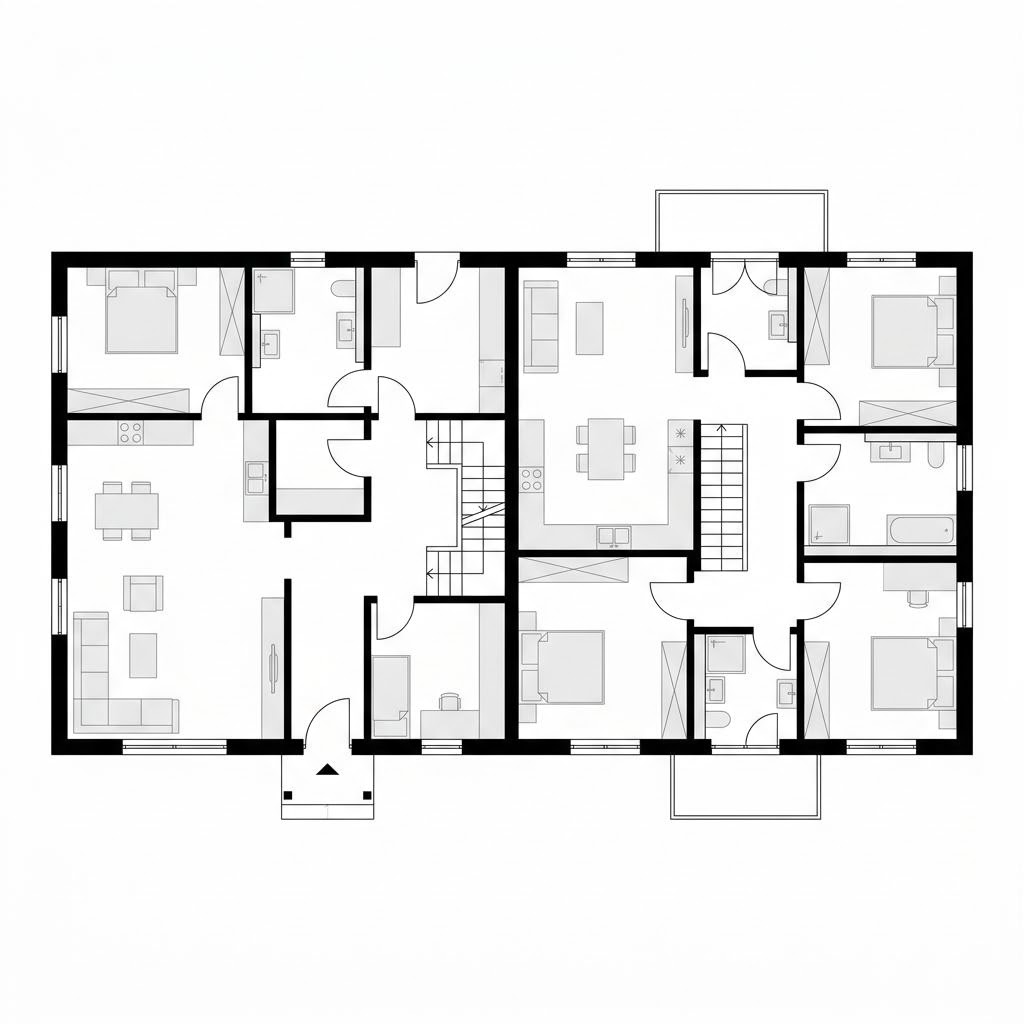Grundriss Mehrgenerationenhaus Arcus 225 – 225 m² Mehrgenerationenhaus mit 8 Zimmern