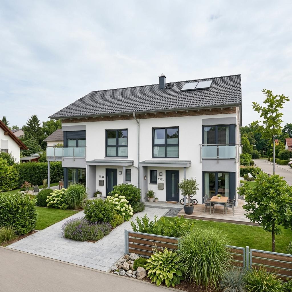 Doppelhaushälfte Twinos 132 von Heinz von Heiden Massivhäuser — Satteldach, 132 m² für schmale Grundstücke