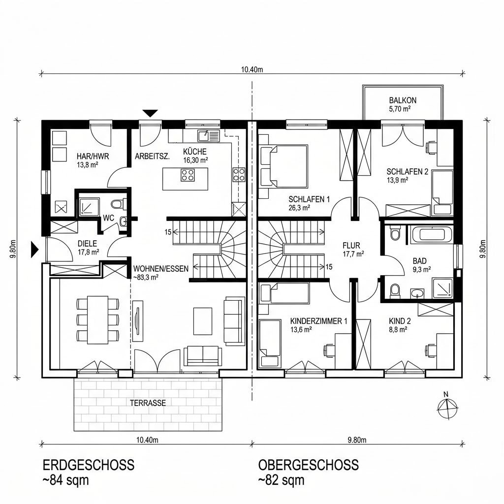 Holzhaus casaVita 166 von Beilharz Haus — großzügiges Familienhaus mit Pultdach