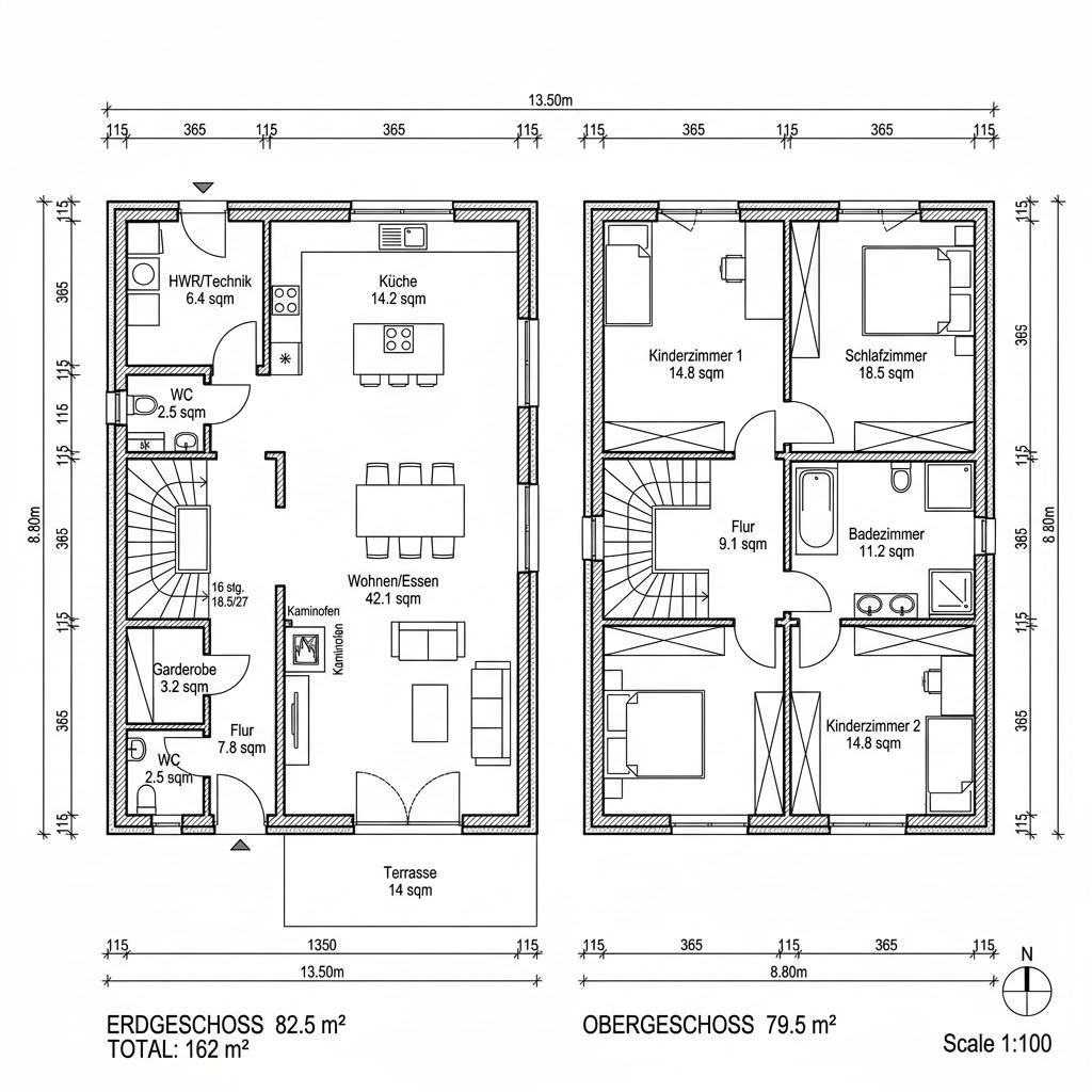 Holzhaus GRIFFNER Classic von GRIFFNER — Designhaus mit Satteldach und Holzbauweise