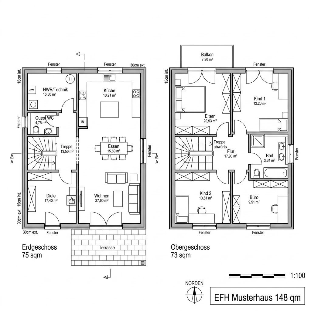 Holzhaus GRIFFNER Smart von GRIFFNER — Designhaus mit Flachdach und großen Fenstern