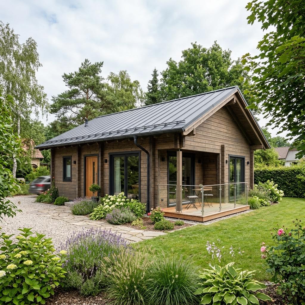 Saimaa 64 von Honka Ferienhaus Saimaa 64 von Honka als finnisches Blockhaus aus Polarkiefer mit Satteldach