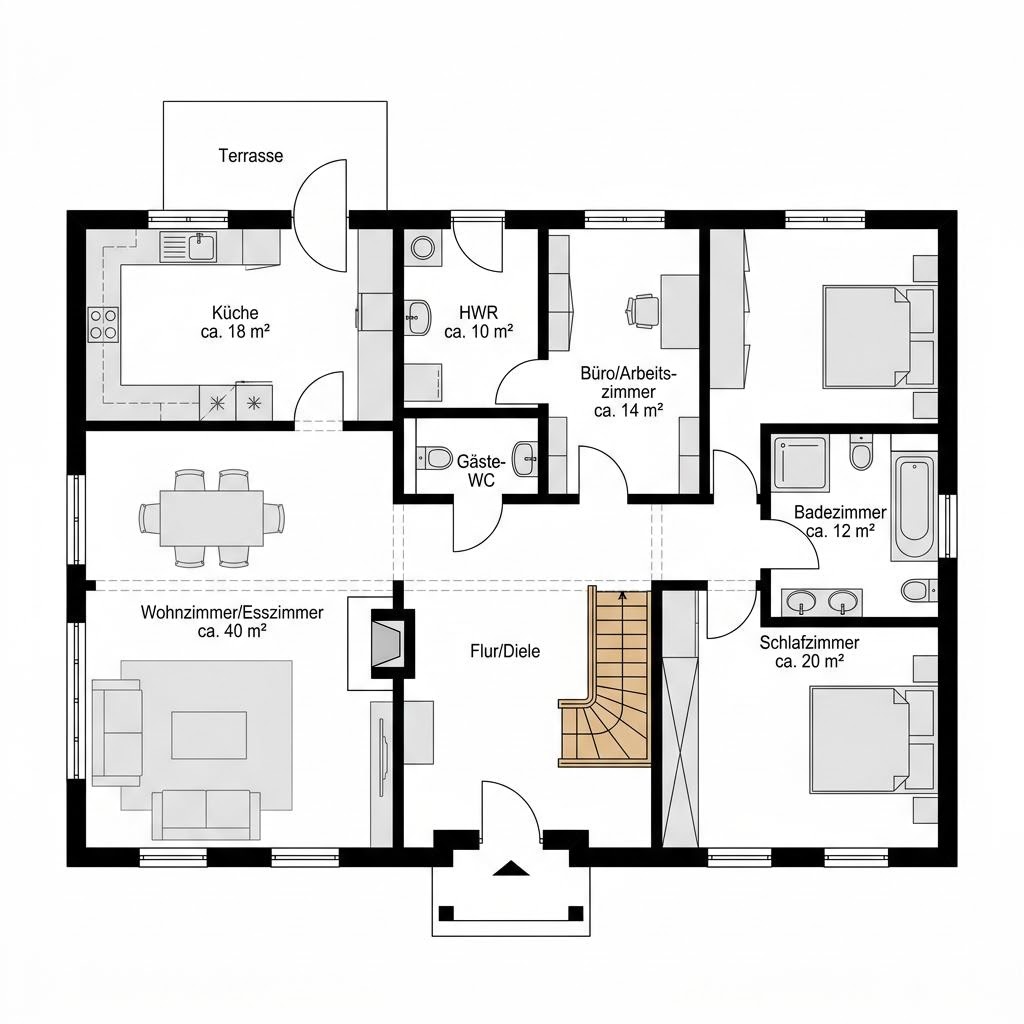 Fachwerkhaus Hof 172 von KD-Haus — Holzständer-Fachwerk mit 172 m²