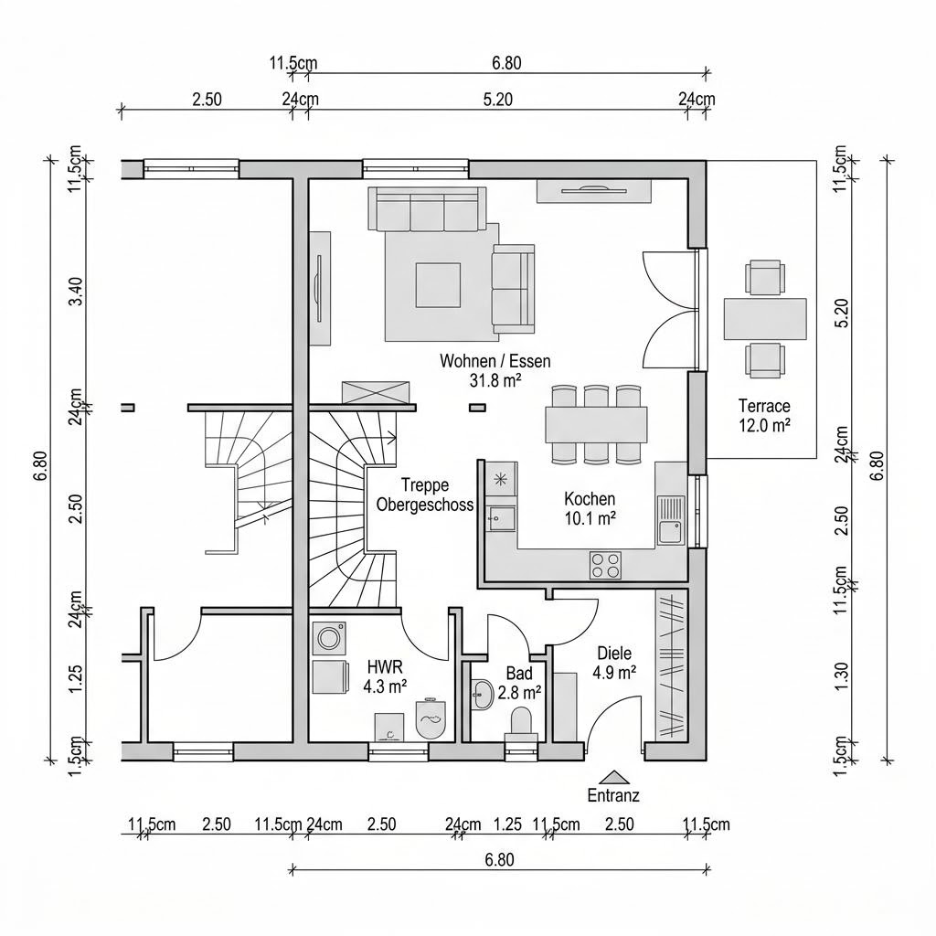 Grundriss Doppelhaus Twin 118 Grundriss Doppelhaus Twin 118 von Kern-Haus