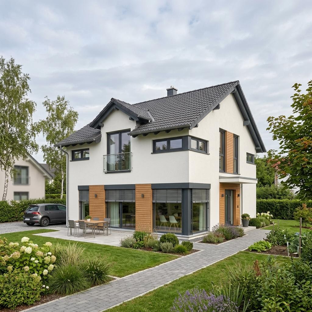 Einfamilienhaus Familia Select 138 von Kern-Haus als Massivhaus mit Satteldach und Wohnküche