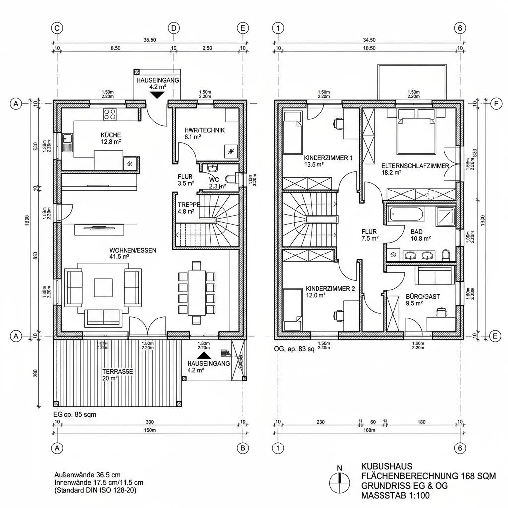 Kubushaus Kubus Vista 168 von GRIFFNER — Holzhaus mit rund 168 m²