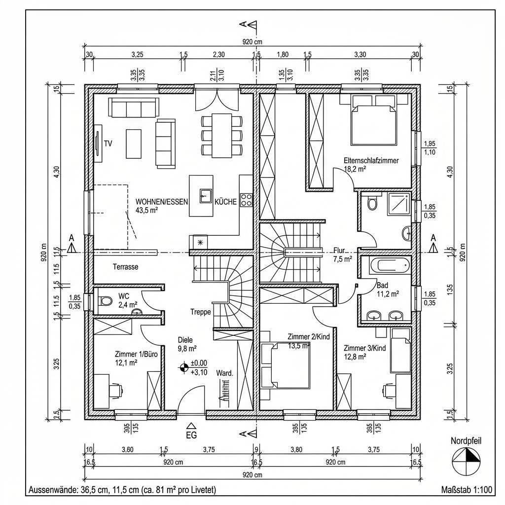 Kubushaus Bauhaus Pult 162 von Meisterstück-HAUS — Fertighaus mit rund 162 m²