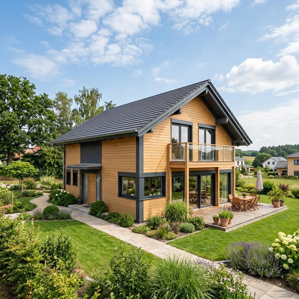 Landhaus Kampenwand 120 von Chiemgauer Holzhaus Landhaus Kampenwand 120 von Chiemgauer Holzhaus — Vollholzhaus mit Satteldach und 120 m²