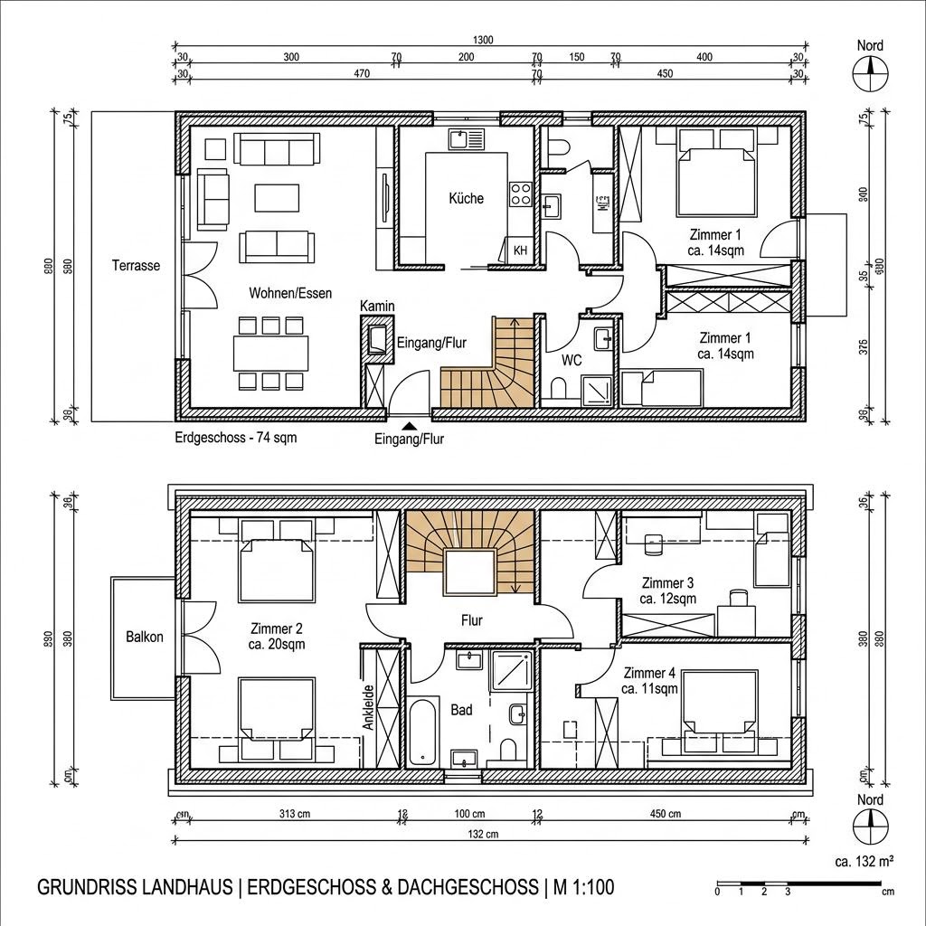 Grundriss Landhaus Classic 132 Grundriss Landhaus Classic 132 von Wagener Systemhausbau