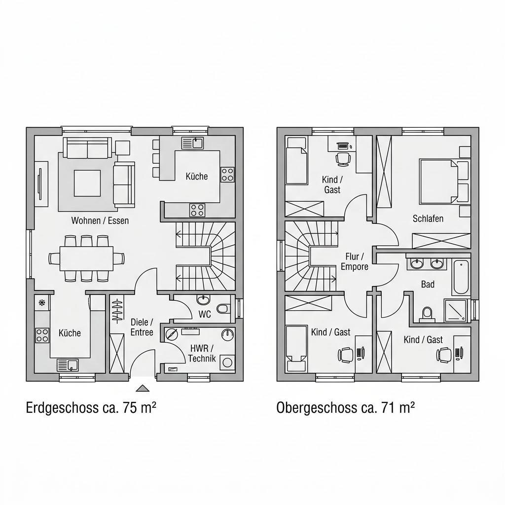 Stadtvilla Domus Fina 146 von LUXHAUS mit Walmdach und Smart-Home-Technik