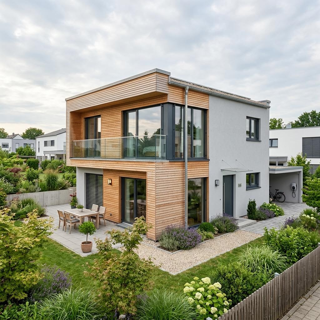 Kubus Linea 145 von LUXHAUS Kubushaus Kubus Linea 145 von LUXHAUS mit Flachdach und diffusionsoffener Hülle