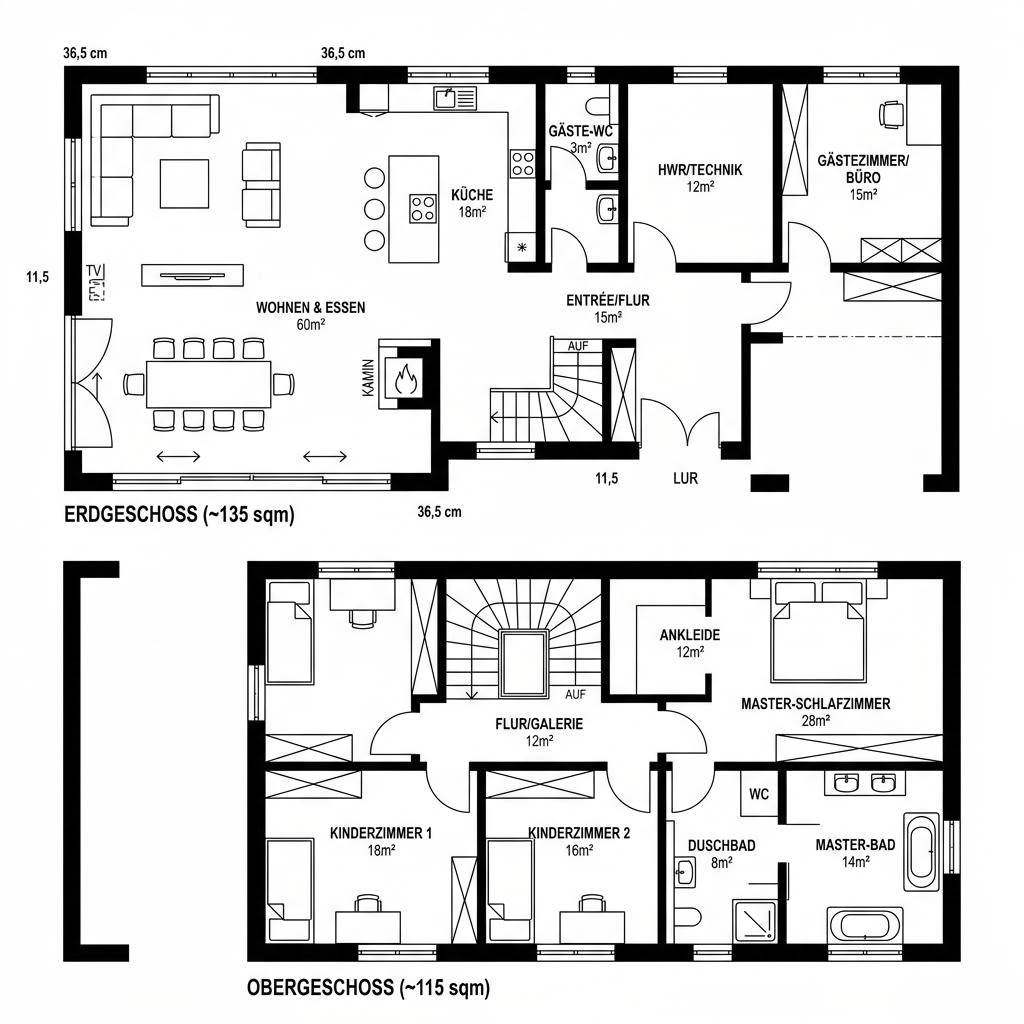 Luxusvilla & Designerhaus Signature Aurum 250 von DAVINCI HAUS — Fertighaus mit rund 250 m²