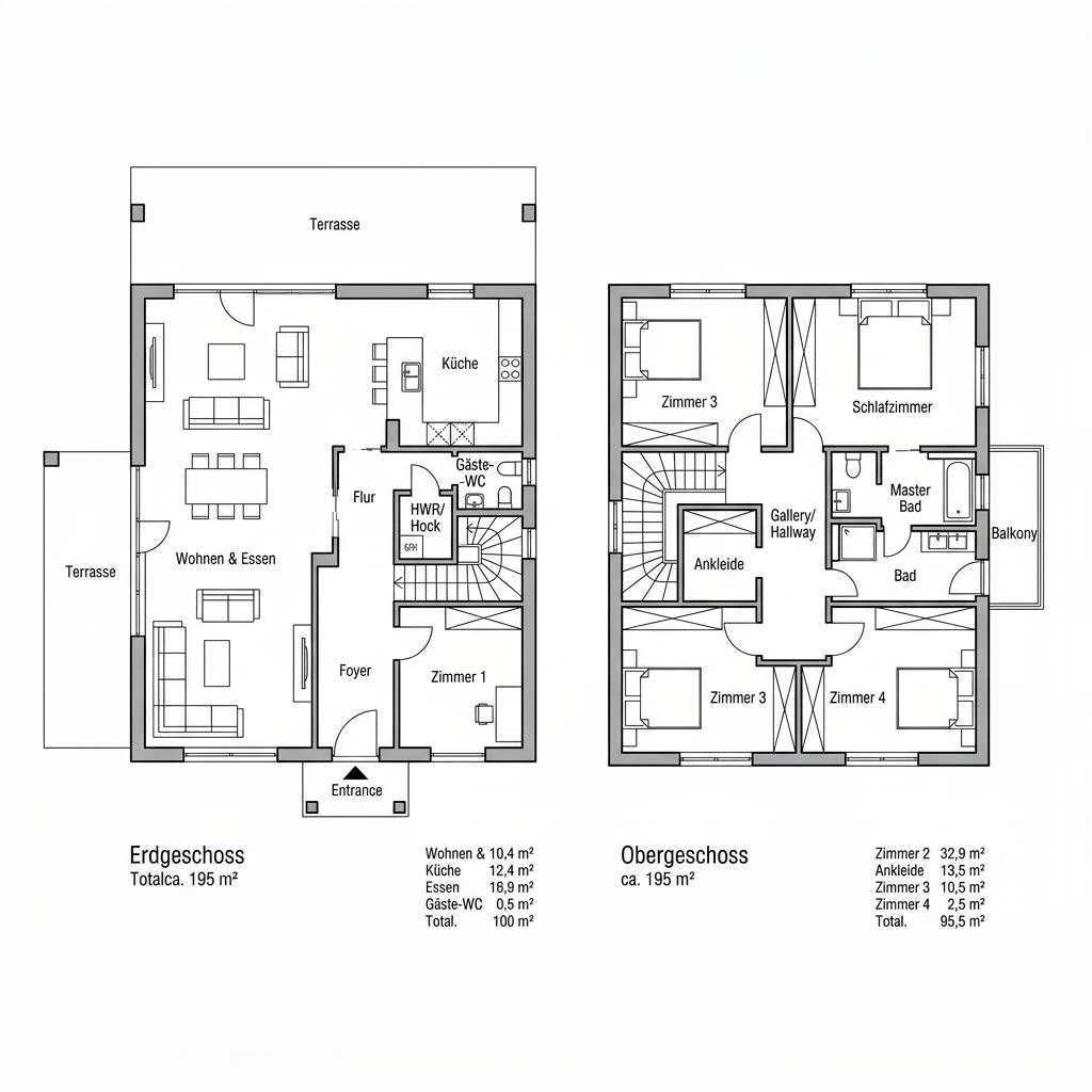 Luxusvilla & Designerhaus Villa Panorama 195 von DAVINCI HAUS — Fertighaus mit rund 195 m²