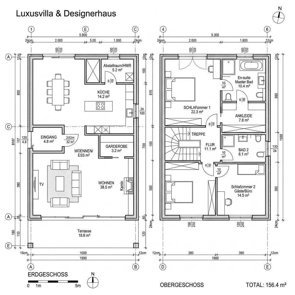 Luxusvilla & Designerhaus Designhaus Aria 156 von GRIFFNER — Holzhaus mit rund 156 m²