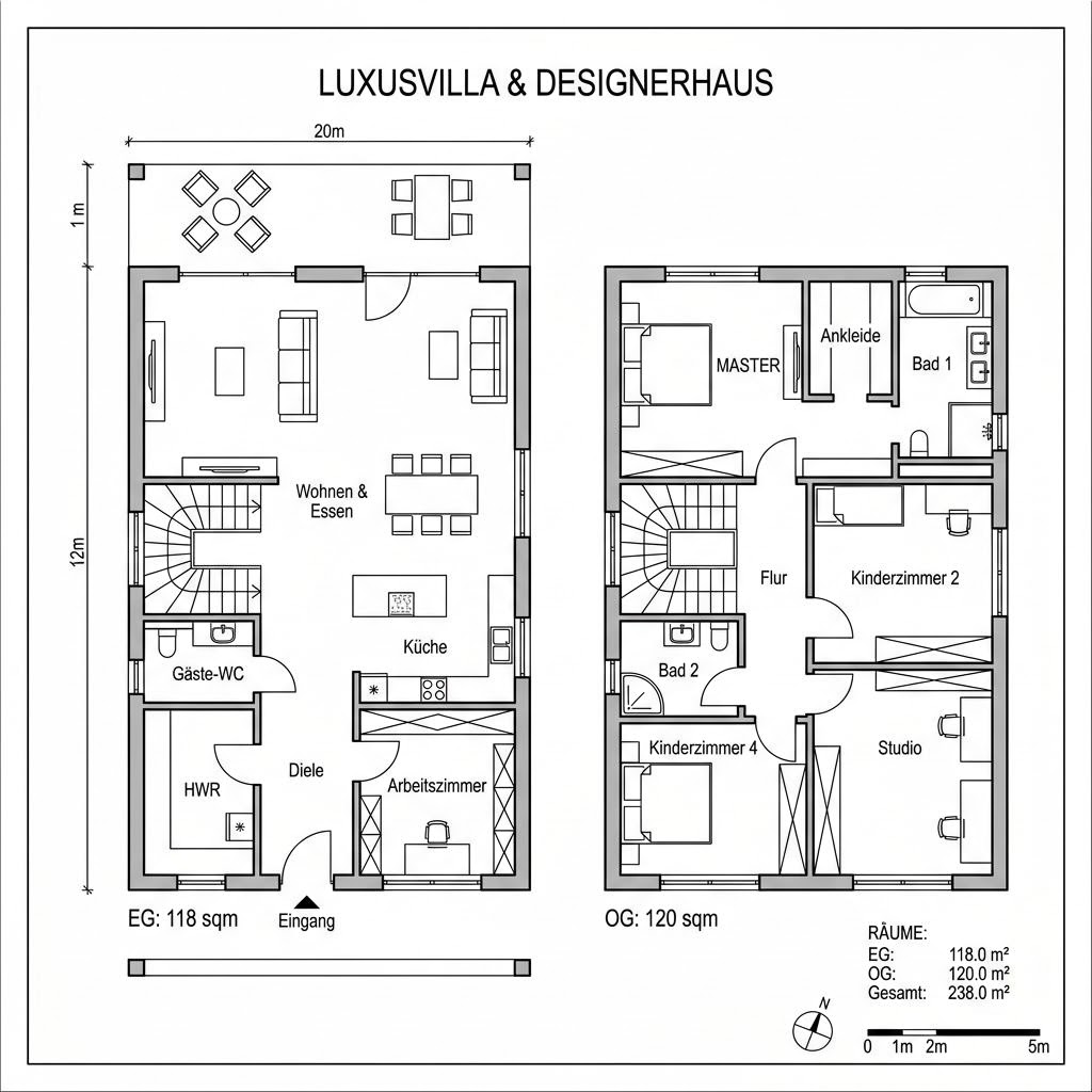 Luxusvilla & Designerhaus Villa Riva 238 von Meisterstück-HAUS — Fertighaus mit rund 238 m²
