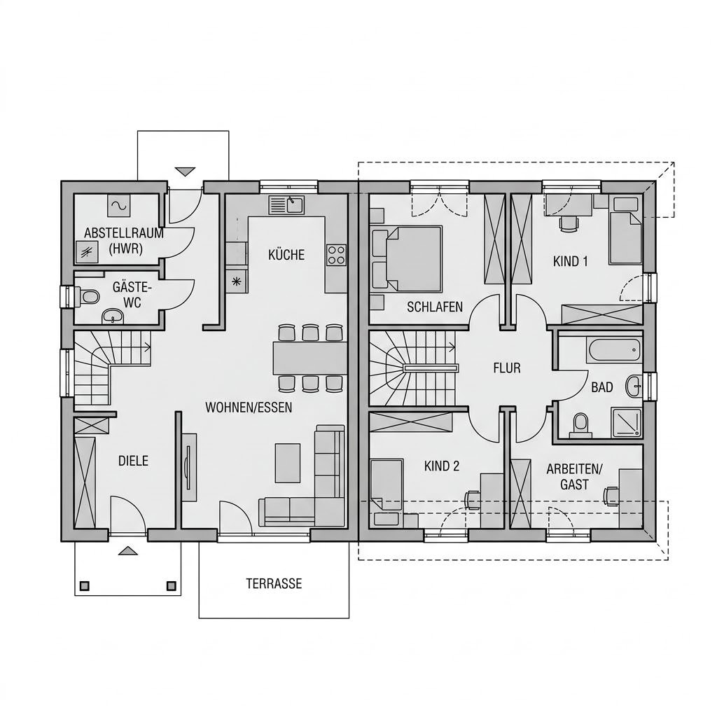 Grundriss LifeStyle Duo 132 von massa haus