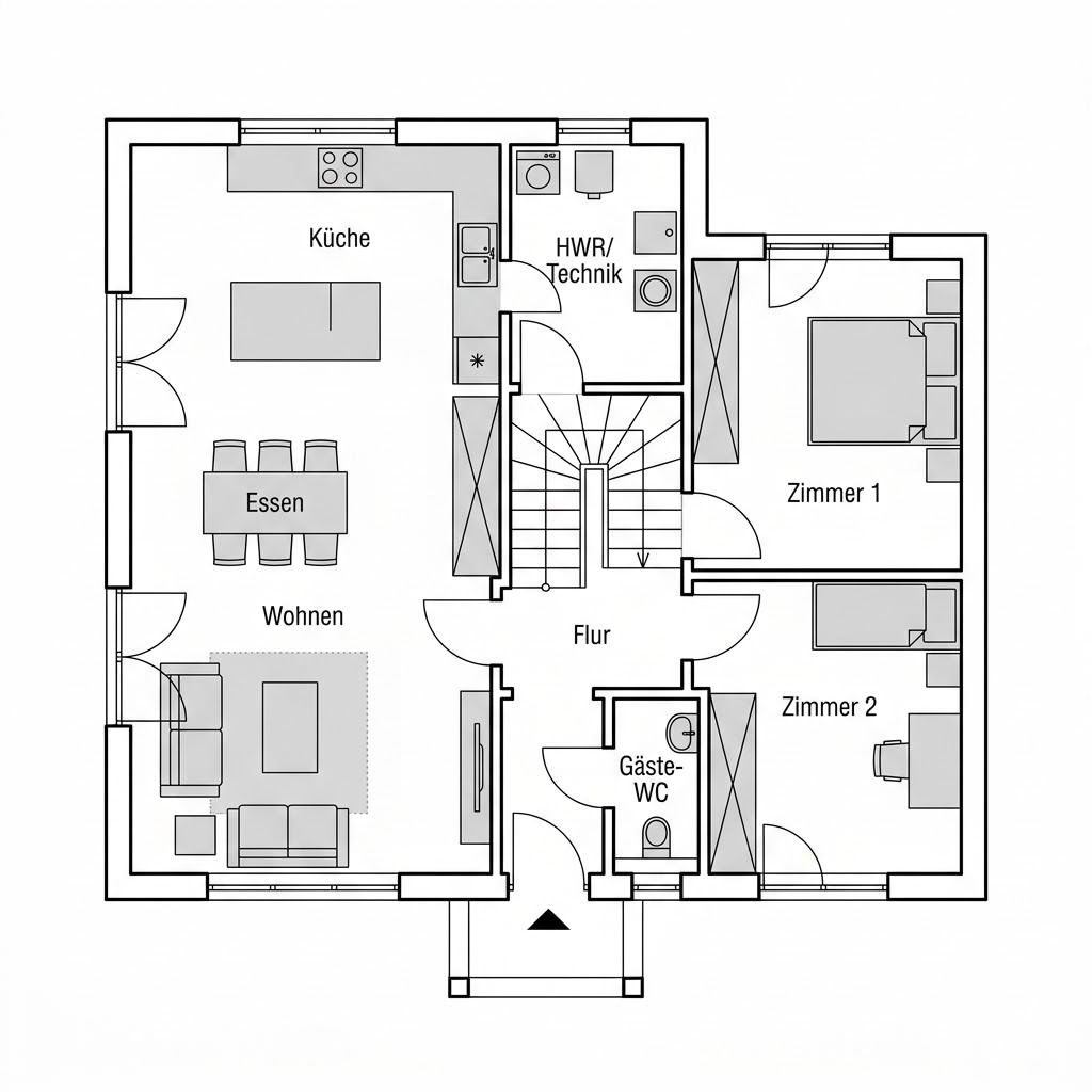 Grundriss LifeStyle 13.07 S – 130 m² Ausbauhaus mit 5 Zimmern