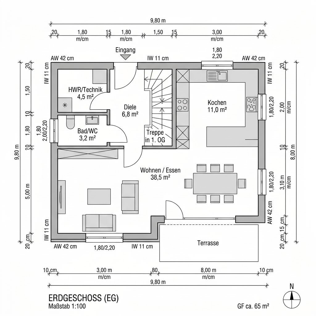 Kubushaus Cube 130 von McCube mit Flachdach — kubisches Fertighaus im Bauhausstil mit 130 m²