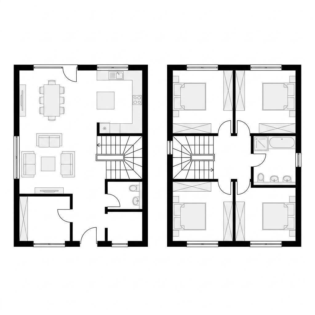 Zweigeschossiges Modulhaus Cube Plus 108 von mccube im Würfeldesign mit Flachdach