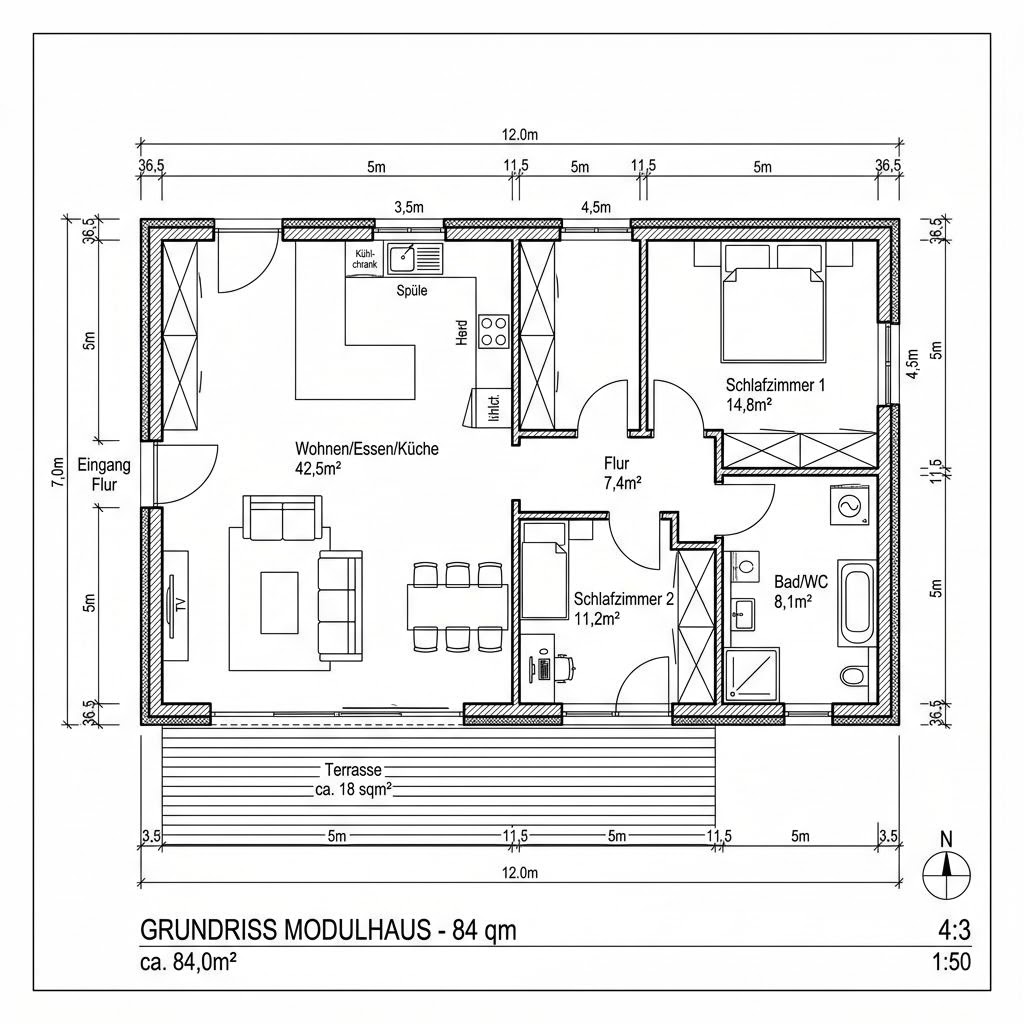 Modulhaus COMMOD Modul Living 84 von Commod-Haus — Modulhaus mit rund 84 m²