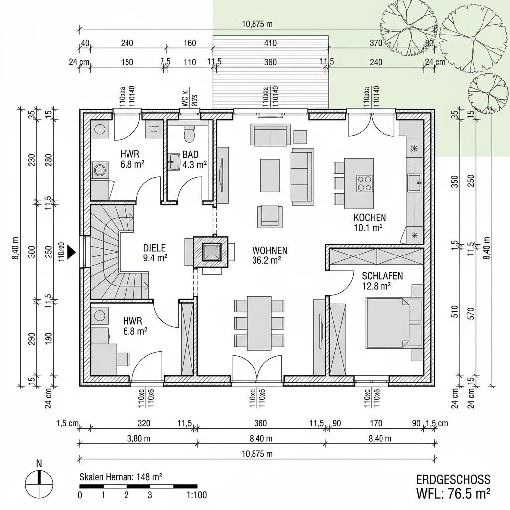 Grundriss Kapitänshaus Norderney 148 von Nordic Haus